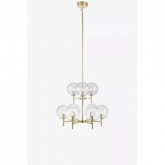 Люстра MarkSlojd Sweden CROWN Pendant 9L Brass/Clear 107920