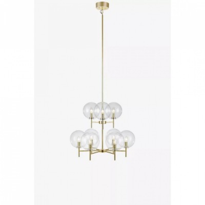 Люстра MarkSlojd Sweden CROWN Pendant 9L Brass/Clear 107920