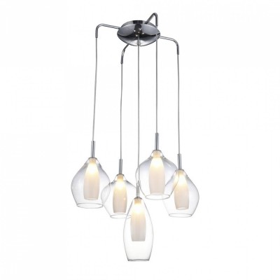 Подвесной светильник AZzardo AMBER MILANO 5 CLEAR AZ3076 Подвесной светильник AZzardo AMBER MILANO 5 CLEAR AZ3076