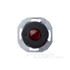 Выключатель кнопочный с красной подсветкой 1А, чёрный, Renova, WDE011248 Schneider Electric