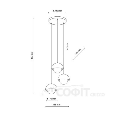 Підвісний світильник TK Lighting BONO OCHRA, 10266