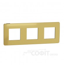 3-постова рамка, золото/антрацит, Unica New Studio Metal, NU280662 Schneider Electric