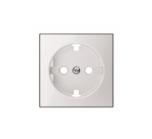 Накладка для плоскої розетки із заземленням Schuko ABB Sky біле скло, 8588.9 CB