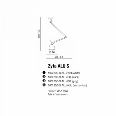 Підстава AZzardo ZYTA S LAMPBODY ALU AZ2298