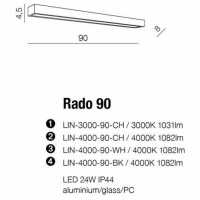 Бра AZzardo RADO 90 3000 CH AZ2077