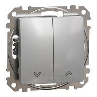 Кнопочный выключатель для жалюзи, без фиксации, алюминий, Sedna Design & Elements SDD113114, Schneider Electric