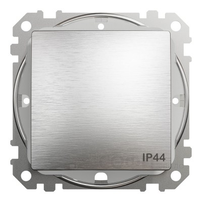 Выключатель одноклавишный проходной (переключатель) IP44, матовый алюминий, Sedna Design & Elements SDD270106, Schneider Electric