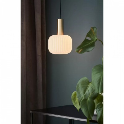 Підвісний світильник MarkSlojd Sweden SOBER Pendant Small 1L Brushed Brass/White 108123