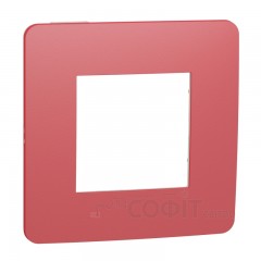 Рамка 1-постовая, красный/белый, Unica New Studio Color, NU280213 Schneider Electric