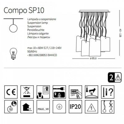 Люстра Ideal Lux COMPO SP10 BIANCO 208053