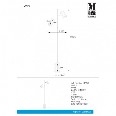 Торшер MarkSlojd Sweden Twin 107948