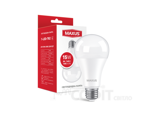 Лампа светодиодная A70 Maxus 1-LED-782 A70 15W 4100K 220V E27