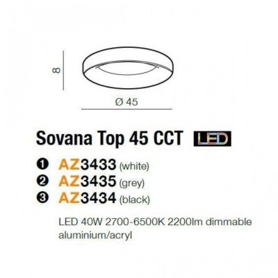 Люстра AZzardo SOVANA TOP 45 CCT BLACK AZ3434
