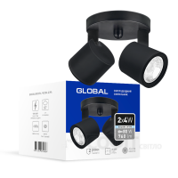 Спотовый светильник GLOBAL GSL-02C 2x4W 4100K черный (2-GSL-20841-CB)