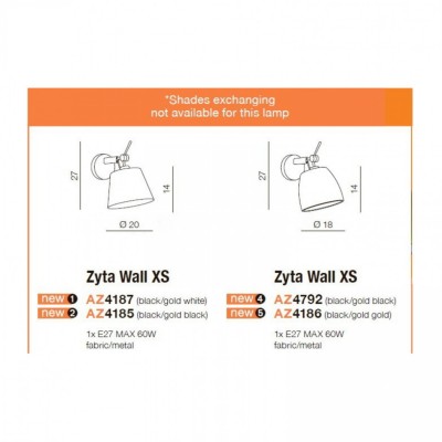 Бра AZzardo ZYTA WALL XS GO ZABK AZ4792