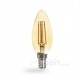 Лампа светодиодная C37 Feron LB-158 золото 6W E14 2200K Filament