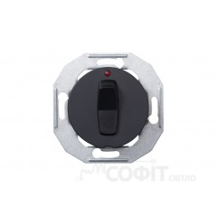 Переключатель кнопочный с подсветкой 16А, чёрный, Renova, WDE011204 Schneider Electric