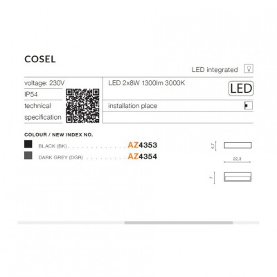 Архітектурне освітлення AZzardo COSEL BK AZ4353
