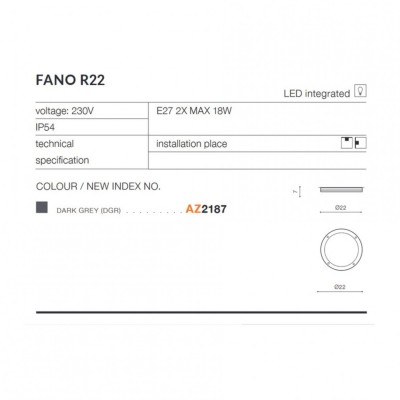 Стельовий світильник AZzardo FANO ROUND AZ2187