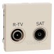 Розетка  R-TV SAT одинарная, 2 модуля, бежевый, Unica New, NU345444 Schneider Electric