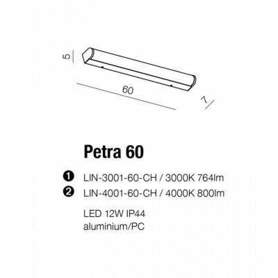 Бра AZzardo PETRA 60 4000 CHROME AZ2473 Бра AZzardo PETRA 60 4000 CHROME AZ2473