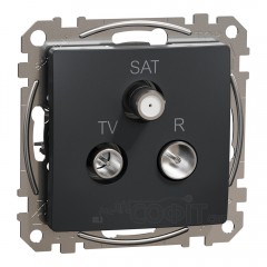 Розетка TV/SAT/R кінцева, чорний, Sedna Design & Elements SDD114481, Schneider Electric