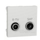 Розетка  R-TV SAT конечная, 2 модуля, белый, Unica New, NU345518 Schneider Electric