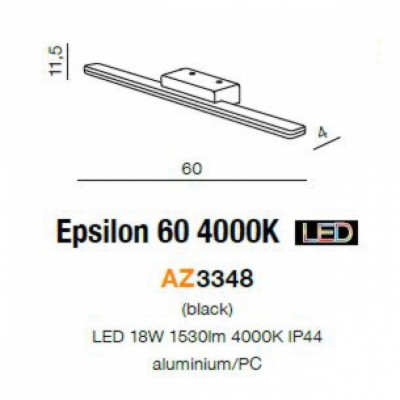 Бра AZzardo EPSILON 60 4000K BLACK AZ3348