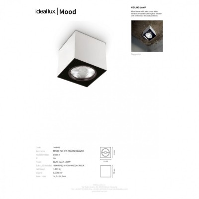 Точечный светильник Ideal Lux MOOD PL1 D15 SQUARE NERO 243931 Точечный светильник Ideal Lux MOOD PL1 D15 SQUARE NERO 243931