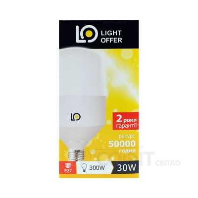 Лампа светодиодная высокомощная H100 LightOffer LED-30-032 30W 5000K 220V E27