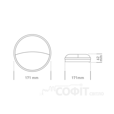 Антивандальний світильник GLOBAL 15W 5000K (IP65) для ЖКГ коло 1-GBH-07-1550-C