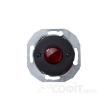 Выключатель кнопочный с красной подсветкой 1А, чёрный, Renova, WDE011248 Schneider Electric