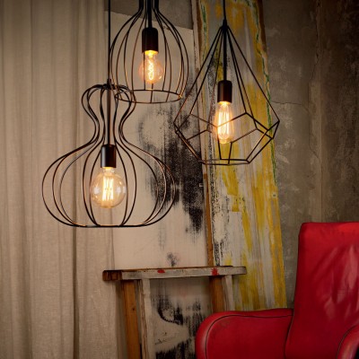 Подвесной светильник Ideal Lux AMPOLLA-1 SP1 NERO 148502 Подвесной светильник Ideal Lux AMPOLLA-1 SP1 NERO 148502