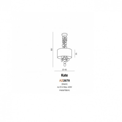 Подвесной светильник AZzardo KATE BLACK AZ2678