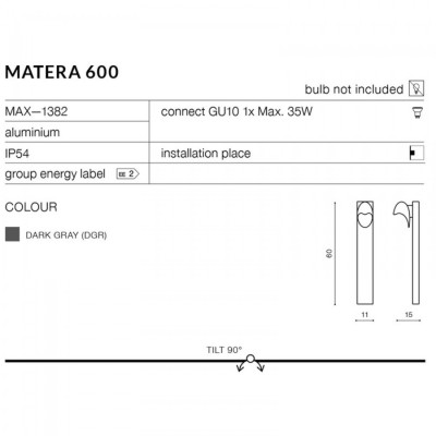 Стовпчик AZzardo MATERA 600 AZ2185 Стовпчик AZzardo MATERA 600 AZ2185