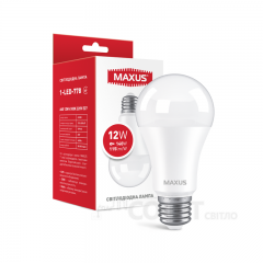 Лампа светодиодная A60 Maxus 1-LED-778 A60 12W 4100K 220V E27