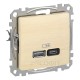 Розетка USB тип A+C 45Вт, береза, Sedna Design & Elements SDD180404, Schneider Electric