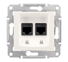 Розетка комп'ютерна подвійна RJ45, кат. 5e, екр. STP слонова кістка Sedna SDN4600123, Schneider Electric