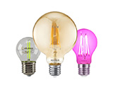 Світлодіодні лампи Filament, Deco, кольорові, Fito та Food