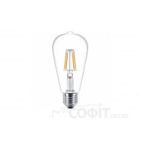 Лампа светодиодная ST64 Philips LED Fila 4.3-50W E27 WW ST64 ND Филамент 929001190408