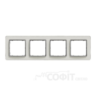 Рамка 4-постовая, белое стекло, Sedna Elements SDD360804, Schneider Electric