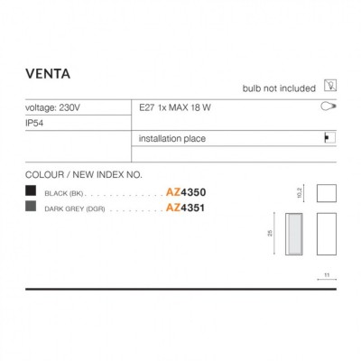 Архітектурне освітлення AZzardo VENTA BK AZ4350