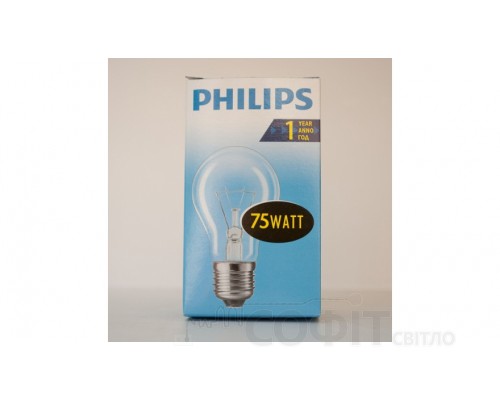 Лампа розжарювання А55 75Вт E27 прозора Philips (16001404)