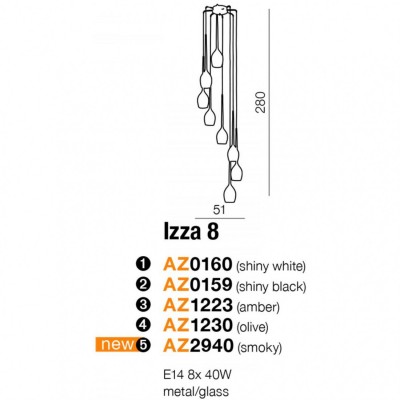 Люстра AZzardo IZZA 8 BLACK AZ0159