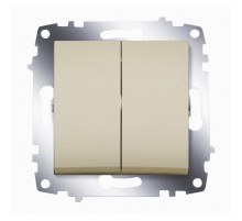 Вимикач 2 клавішний ABB Cosmo титаніум 619-011400-202