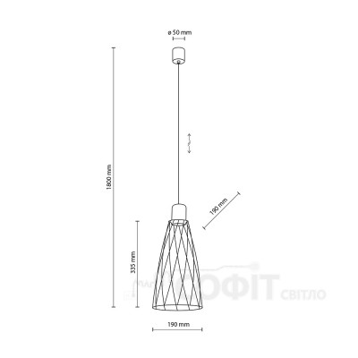 Підвісний світильник TK Lighting MODESTO BLACK, 10161