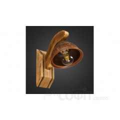 Бра деревянная ЧАШЕЧКИ 1 лампа Е27, дерево состаренное, керамика, D-15.5см, ФС 106