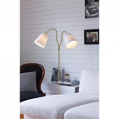 Торшер MarkSlojd Sweden MODENA Floor 2L Brass/White 105274