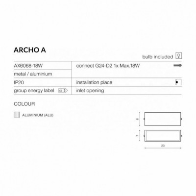 Бра AZzardo ARCHO 2A CHROME AZ0326