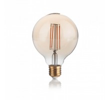 Лампочка Ideal Lux E27 VINTAGE 04W GLOBO D095 AMBRA 2200K DIMM 223933